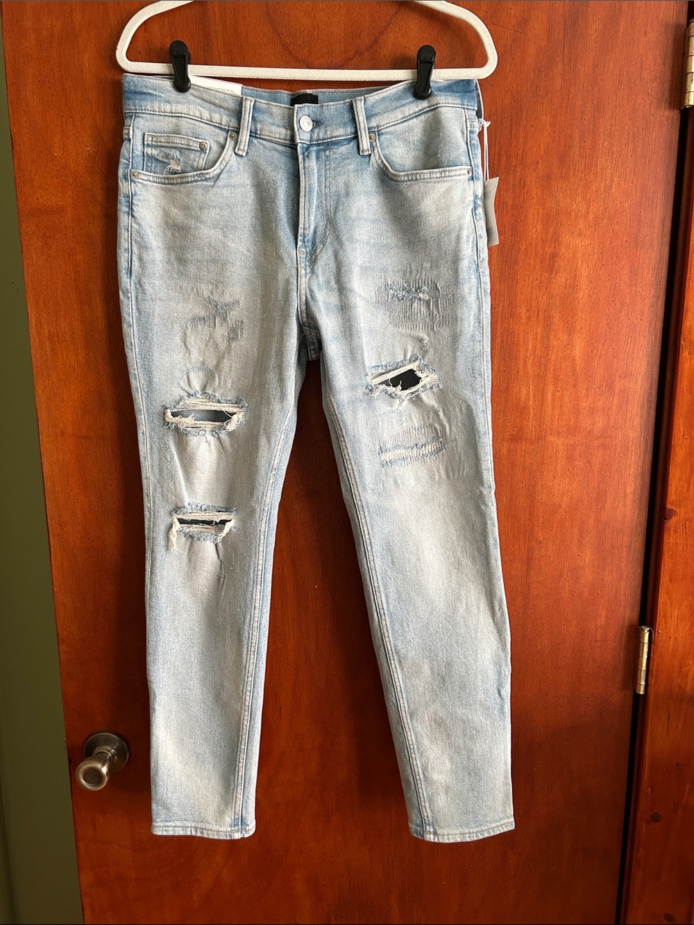 H&M high waist skinny fit distressed jeans size 32